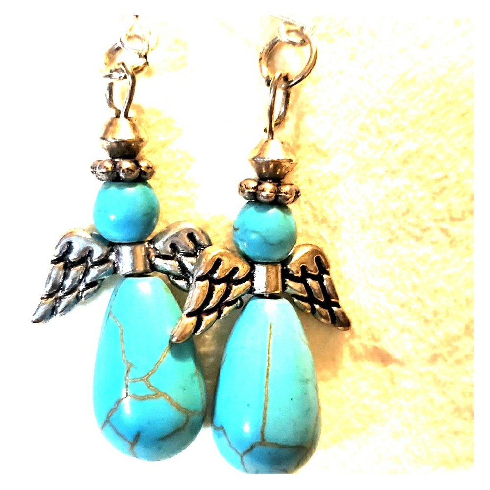 Turquoise Angel Earrings